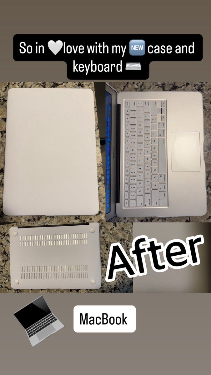 nmseds0513's tweet image. So in love 🤍with my new case and keyboard for my MacBook. Highly recommend you get one if you use a laptop. Keeps your computer clean, new looking and protects it from spills and drops…#mabook #apple #labtop #protect #protection #macbookair