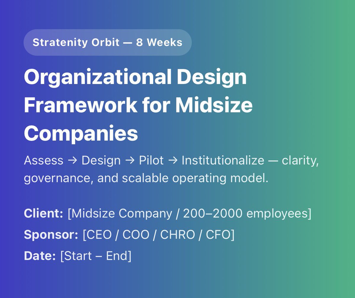 dodimossafer's tweet image. Read more: stratenity.com/pages/engageme…
Stratenity is redefining organizational design for midsize companies. 
#AIConsulting #OrganizationalDesign #ConsultingFrameworks #DigitalTransformation #MidsizeGrowth #FutureOfWork #AIFullStack #Stratenity