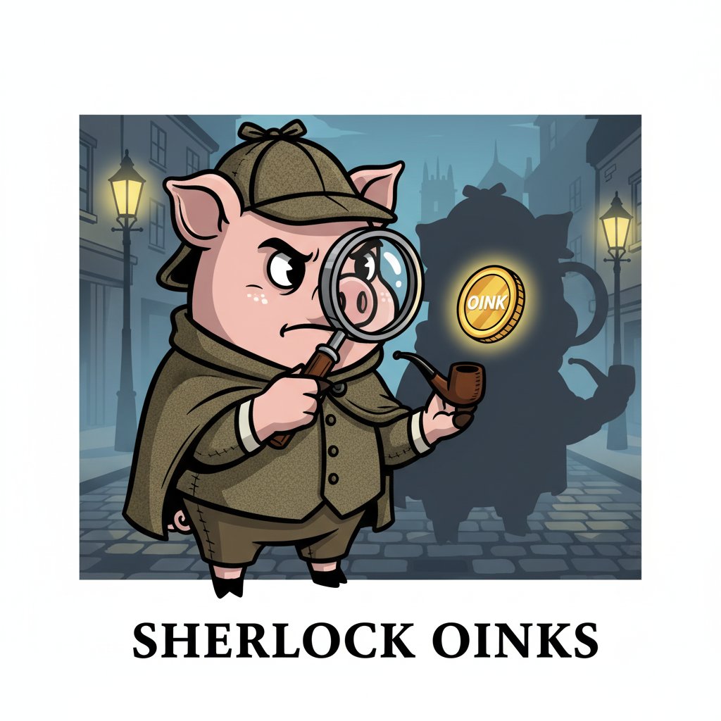 bi_key73141's tweet image. It&apos;s elementary, my dear crypto enthusiast. All signs point to OINK! 🐷🔎
The game is afoot, and the case is simple: find the most logical path to decentralization.
The mind is everything. What you think, you become. Think OINK.
#OINK #SherlockHolmes #Elementary #DeFi
