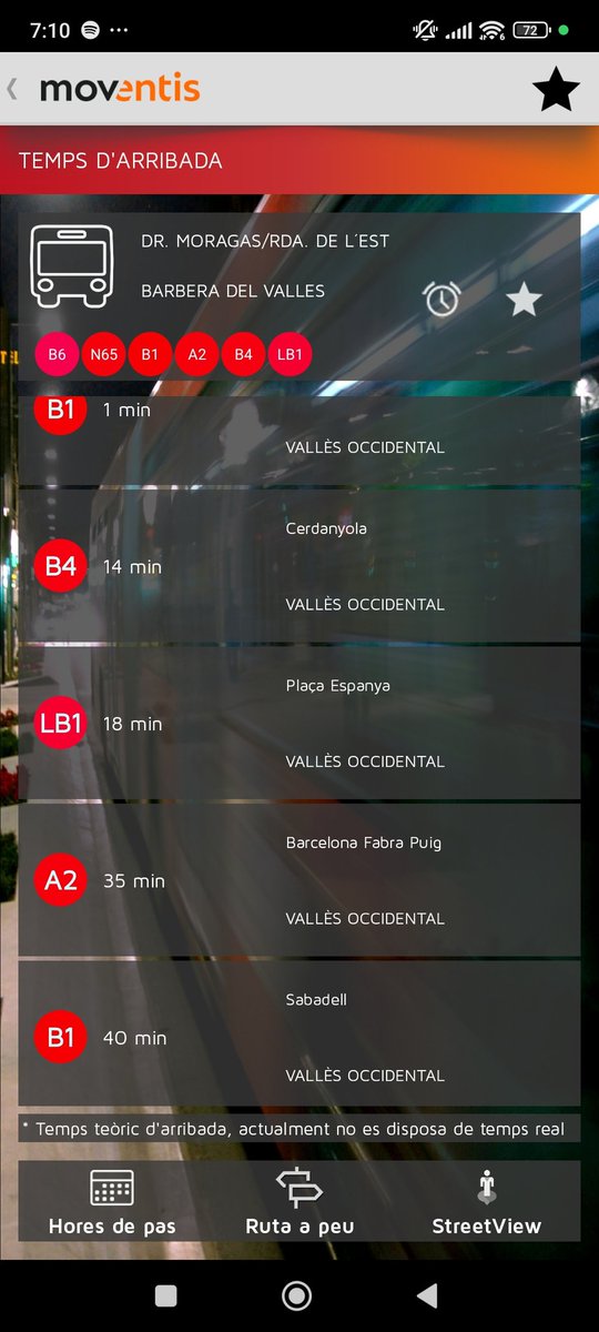 Continua sense sortir el B1 de les 7:30. S'anuncia el de les 7:10 i el de les 7:50. Ja no sabeu quin argument dir <a href="/MoventisInfo/">Moventis</a>