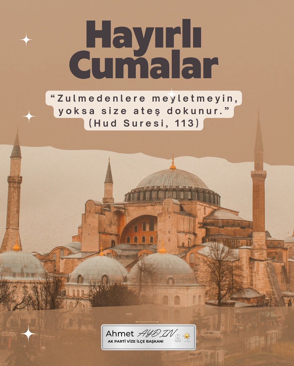 “Zulmedenlere meyletmeyin,yoksa size ateş dokunur.” (Hud Suresi,113)
Hayırlı Cumalar🤲