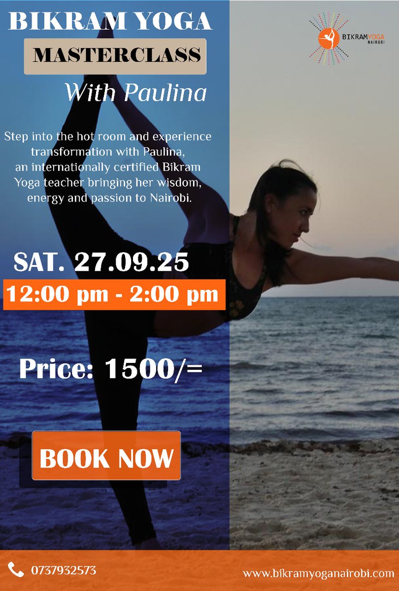 🌞✨ Step into the hot room and transform your practice! ✨🌞

We are thrilled to welcome Paulina, an internationally certified Bikram Yoga teacher, to Nairobi for a powerful Bikram Yoga Masterclass. 🙌