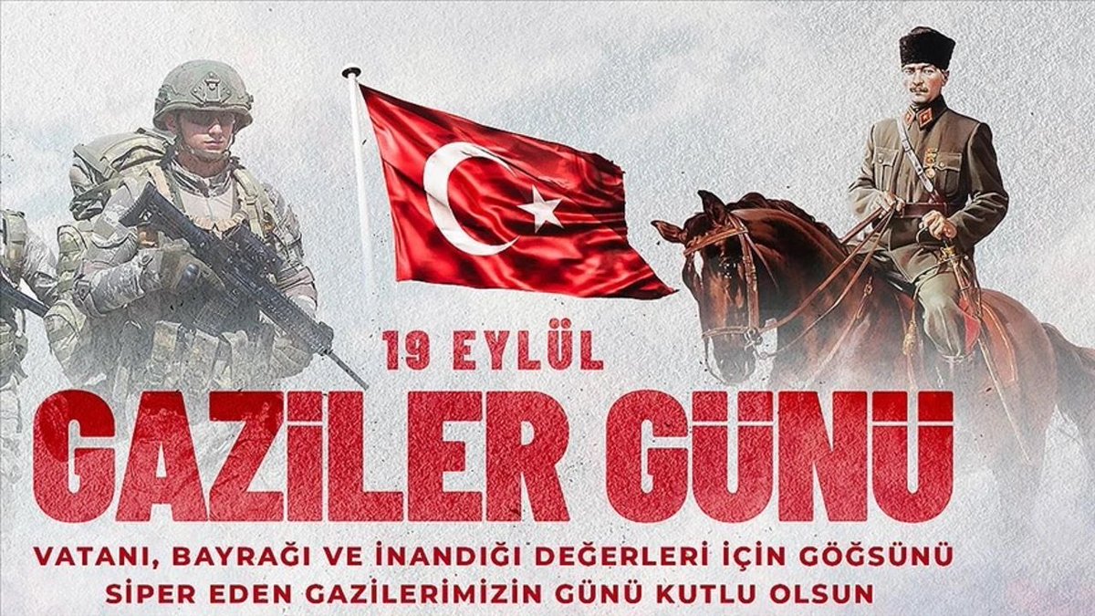 19 Eylül Gaziler Günü’nde; başta Gazi Mustafa Kemal Atatürk olmak üzere  tüm kahraman gazilerimizi minnetle anıyorum.