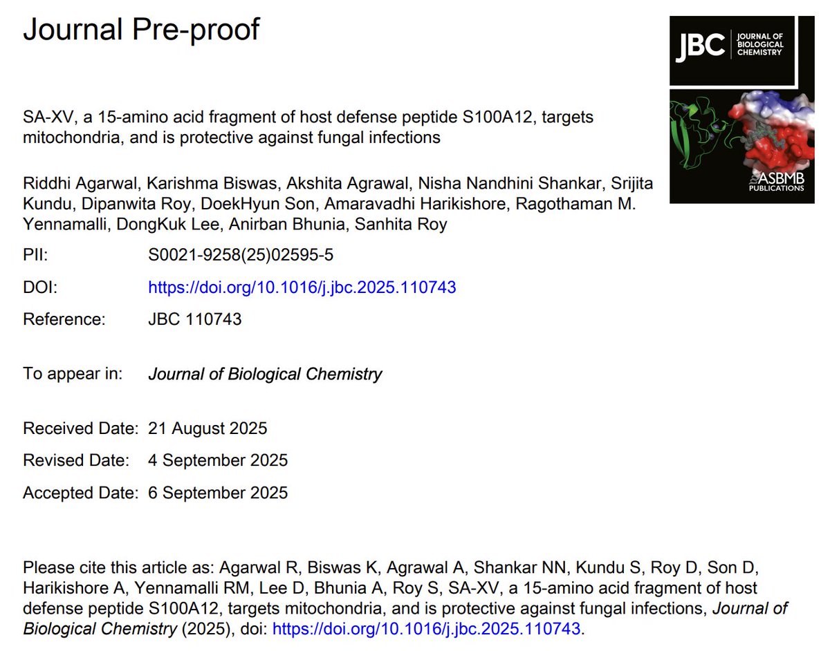 StructBioinfo's tweet image. 🚨🚨🚨Finally, the good news is out! Collaborative work with @SanhitaRoy12 has been published and online in Journal of Biological Chemistry (@jbiolchem)!!! 🥳🥳🥳Also, this is Ms. Nisha Nandhini Shankar's first paper from the Yennamalli Lab! Many congratulations to all!