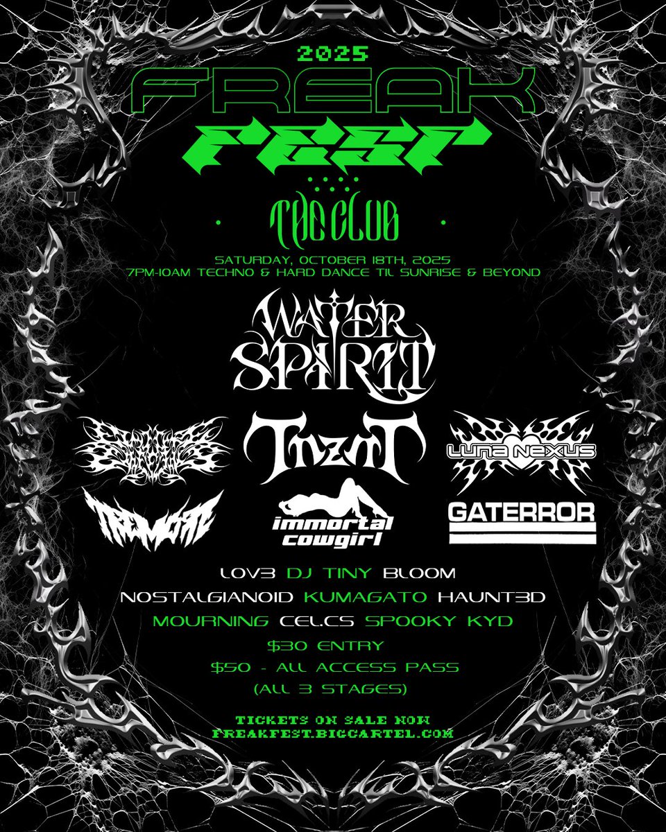 forthefreakssc's tweet image. 30 days away from Day 3 of Freak Fest 2025 in Timmonsville, South Carolina 

15 bands. 
15 DJ’s. 
3 Stages. 

What are you waiting for?

freakfest.bigcartel.com
