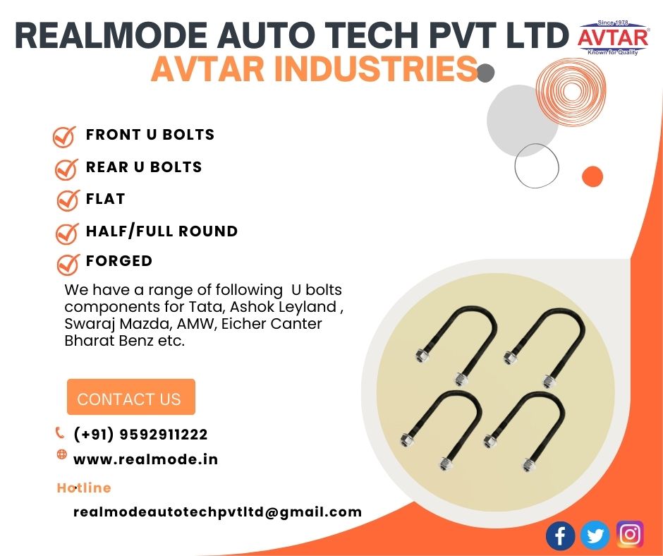 realmode_auto's tweet image. Realmode Auto Tech Pvt Ltd is the one stop solution for HCV and LCV to make your journey better and safe with all types of Under Chassies components.

realmode.in

#ubolt #centrebolts #springpins #jackrods #eyebolts #cotterpins  #avtarIndustries #RealmodeAutoTech