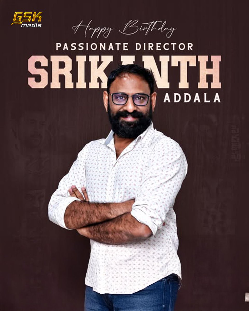 ProSreenuSuresh's tweet image. Wishing the Soulful storyteller and Brilliant Filmmaker #SrikanthAddala garu, a very Happy Birthday ❤️ 🎉

Best wishes for all your upcoming projects🔥

#HBDSrikanthAddala
