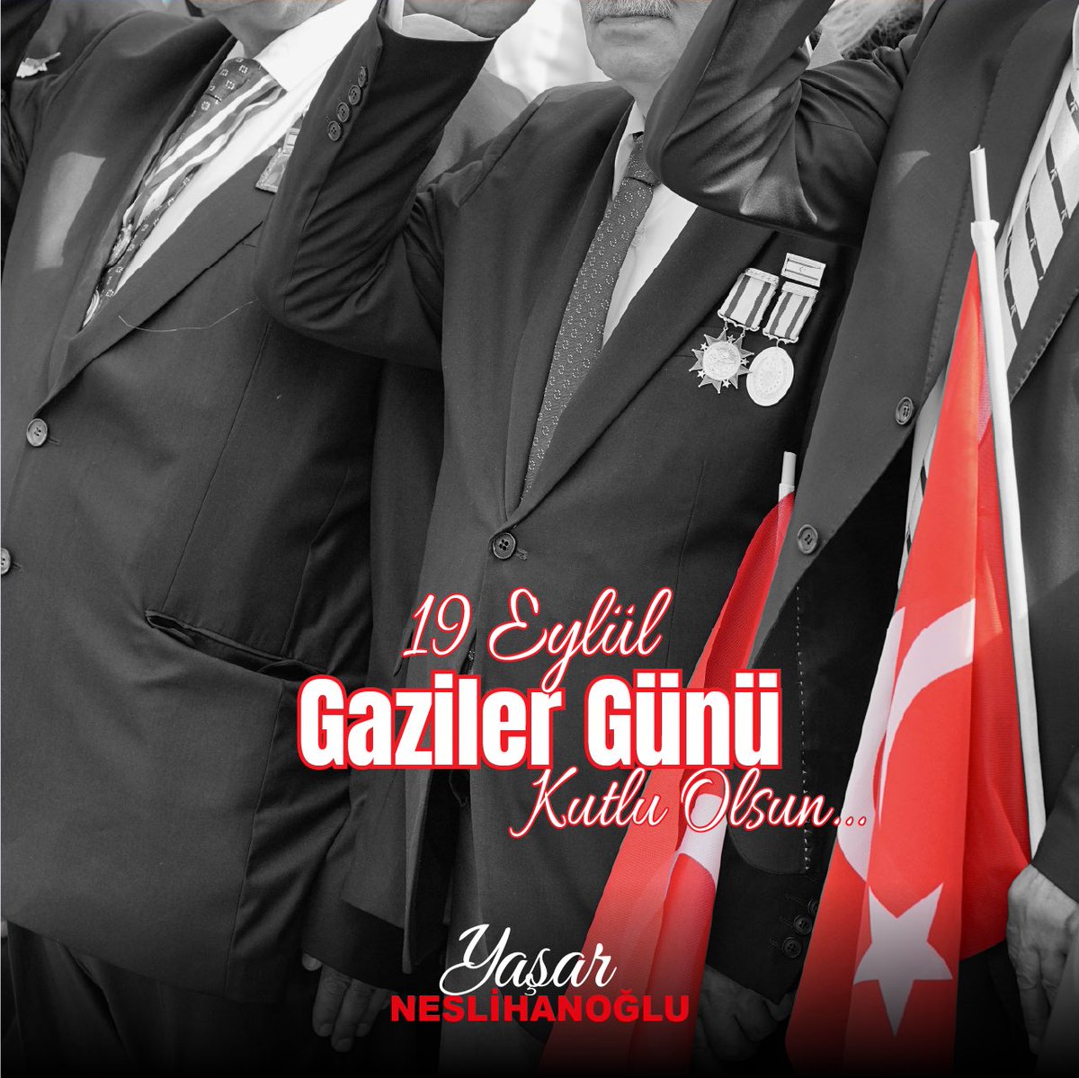 19 Eylül Gaziler Günü, vatanımız için canını hiçe sayarak mücadele eden kahramanlarımızı minnet ve şükranla anma günüdür.

Özgür yarınlarımız için gövdesini siper eden gazilerimizin cesareti ve fedakarlığı, bizlere yol gösteren en büyük değerlerden biridir.
Başta Gazi Mustafa