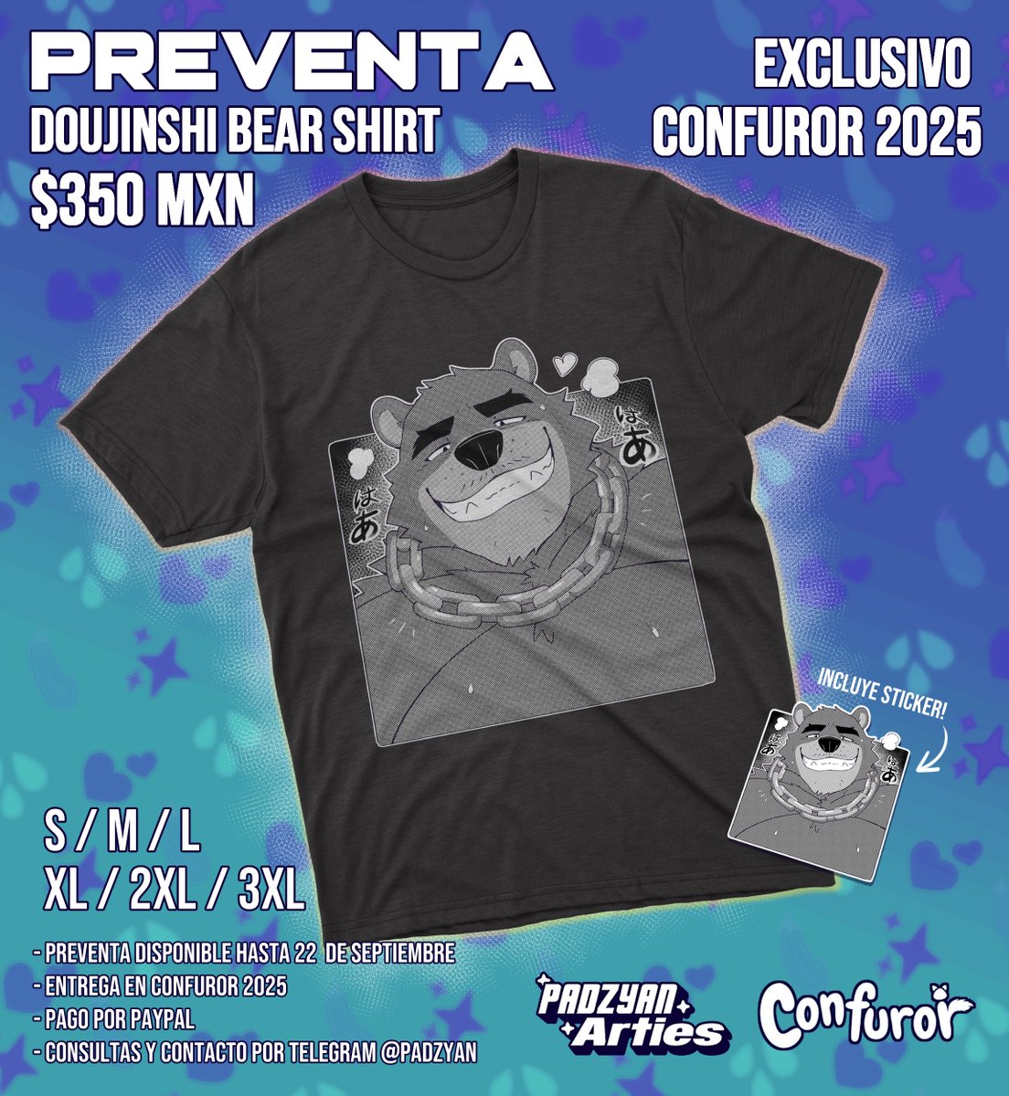 Y a ti, te gustan los osos.... y el pozole?~ 🐻🇲🇽

Empieza preventa de playeras manga corta para Mexico 🇲🇽 con entrega en Confuror 2025

partiendo desde HOY hasta el 26 de SEPTIEMBRE 

Tallas S-M-L-XL-2XL-3XL

Encargos y consultas directamente por Telegram > @/PADZYAN