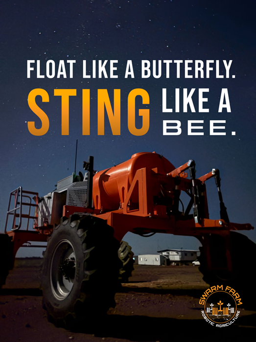 SwarmFarm's tweet photo. At SwarmFarm Robotics, we believe that big iron is obsolete.
The future of farming lies in small, smart, and lightweight machines that offer precision and efficiency without the heavy footprint. #FloatLikeAButterfly
It's time to embrace a new era of farming with machines that are built for the land, not against it.
Machines that are Smaller. Simpler. Lighter. Smarter.
#SwarmFarm #IntegratedAutonomy #SmallerSimplerSmarter #FutureOfFarming