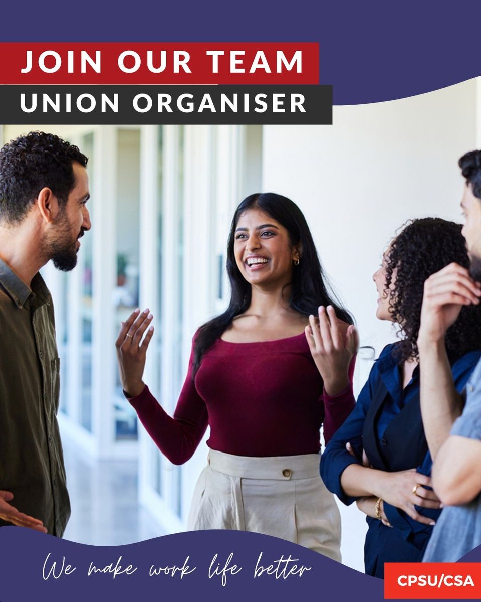 🚨Job Opportunity: We're seeking a Union Organiser to engage &amp; inspire others whilst working closely with members &amp; workplace leaders to develop &amp; implement plans that create postive change &amp; pursue union outcomes: cpsucsa.org/union_organise…
Applications close 03/10/2025, 4:30pm