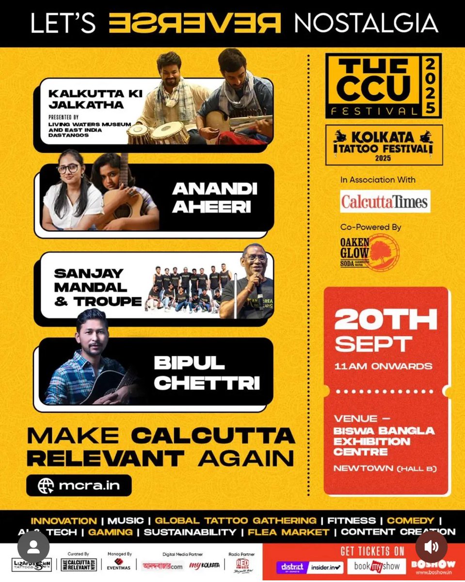 Heading to Kolkata for the CCU Festival. We’re slotted for 8.30 pm on the 20th of Sep. If you’re around town, do come.