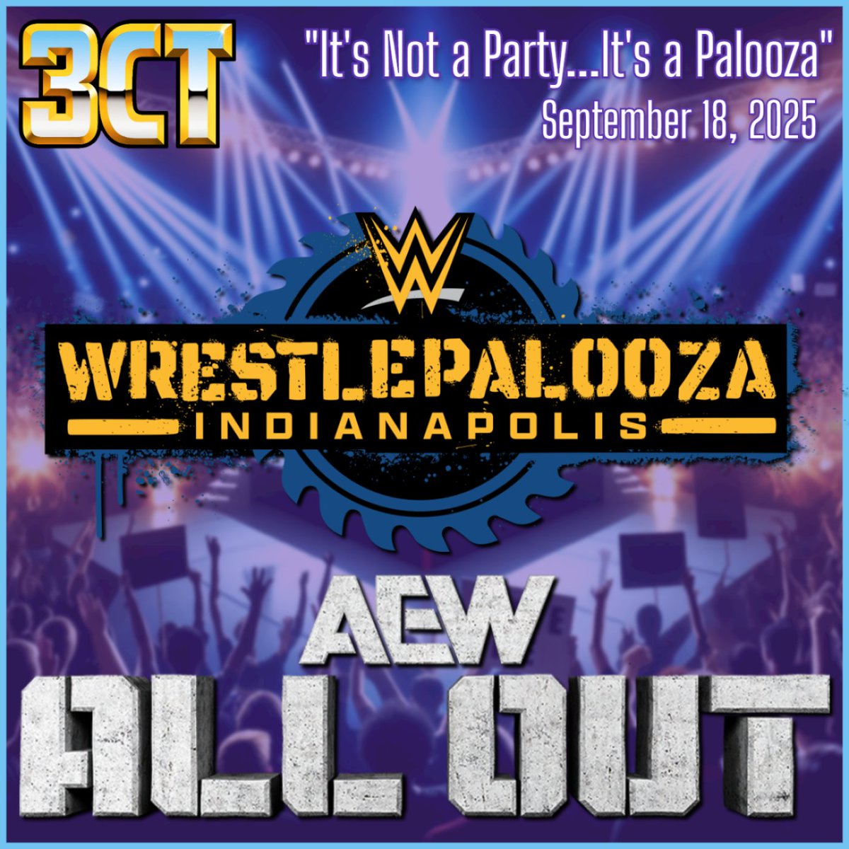 3CountThursday's tweet photo. #3CountThursday - It's Not a Party...It's a Palooza
YouTube: https://t.co/hkjAbT2948
Audio: https://t.co/DLIwsSpCxZ
- #WrestlerOfTheWeek
- Favorite #WWENXT match or moment
- #AEWAllOut Toronto preview
- #WWE #Wrestlepalooza preview https://t.co/7Di0rDUXY5