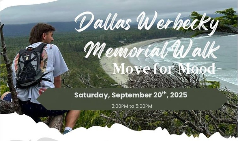 🌟 Dallas Werbecky Memorial Mood Walk 🌟
Sat, Sept 20, 2025 • 2–5pm
Lheidli T’enneh Memorial Park

Walk for mental health 💚. Donations matched by TC Energy BuildStrong.
👉 Info &amp; donate: canadahelps.org/en/pages/dalla…
📩 stephaniep@cmhanorthernbc.ca | ☎ 250-564-8644