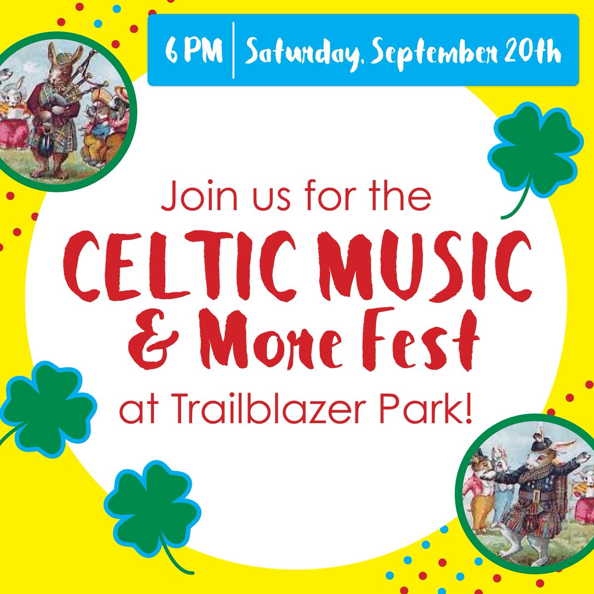RabbitFoodBike's tweet photo. ☘️ We're so lucky to be vending at our first Celtic Music &amp; More Fest! ☘️ Celebrate with us at Music in the Park this Saturday, September 20th. Drop O' the Pure will deliver high-energy pub rock, while Greenville Pipe &amp; Drums will fill the air with more traditional Celtic sounds. https://t.co/xIUowbOAir