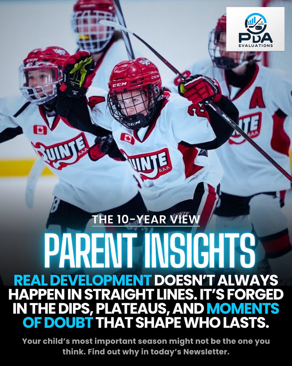 Progress isn’t always linear.

It winds through struggles, plateaus, and recoveries that only make sense when you zoom out.

The 10-Year View explains why.

#PlayerDevelopment #HockeyJourney #Resilience #GrowYourGame #pdaevaluations