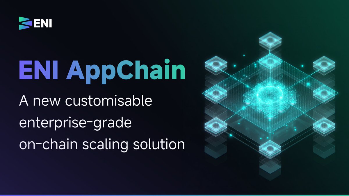 ENI__Official's tweet photo. 🚀 Introducing ENI AppChain – our new customisable, enterprise-grade on-chain scaling solution!

Built for businesses that need performance, flexibility, and scalability without compromising security.

🔗 Learn more: https://t.co/9gv0jqVNYe

#ENI #Blockchain #AppChain #Web3 #Scaling