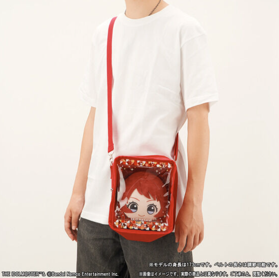 「学園アイドルマスター もふぐっと ちびぐるみ&バッグセット 商品サイズの比較画像」|青龍彡🍙のイラスト