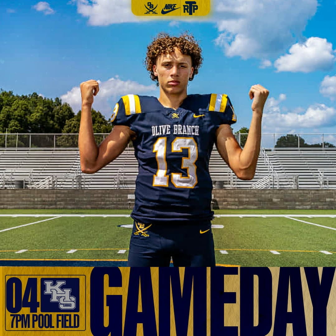 WEEK 4 Homecoming 🎉
🗓️: This Friday, September 19th
⏱️: 7:00pm
🏟️: Pool Field @ Olive Branch HS
❌: Kosciusko High School 
COME PACK IT OUT!!! #RTP 🔵🟡

#PackThePool #RTP #OBPride