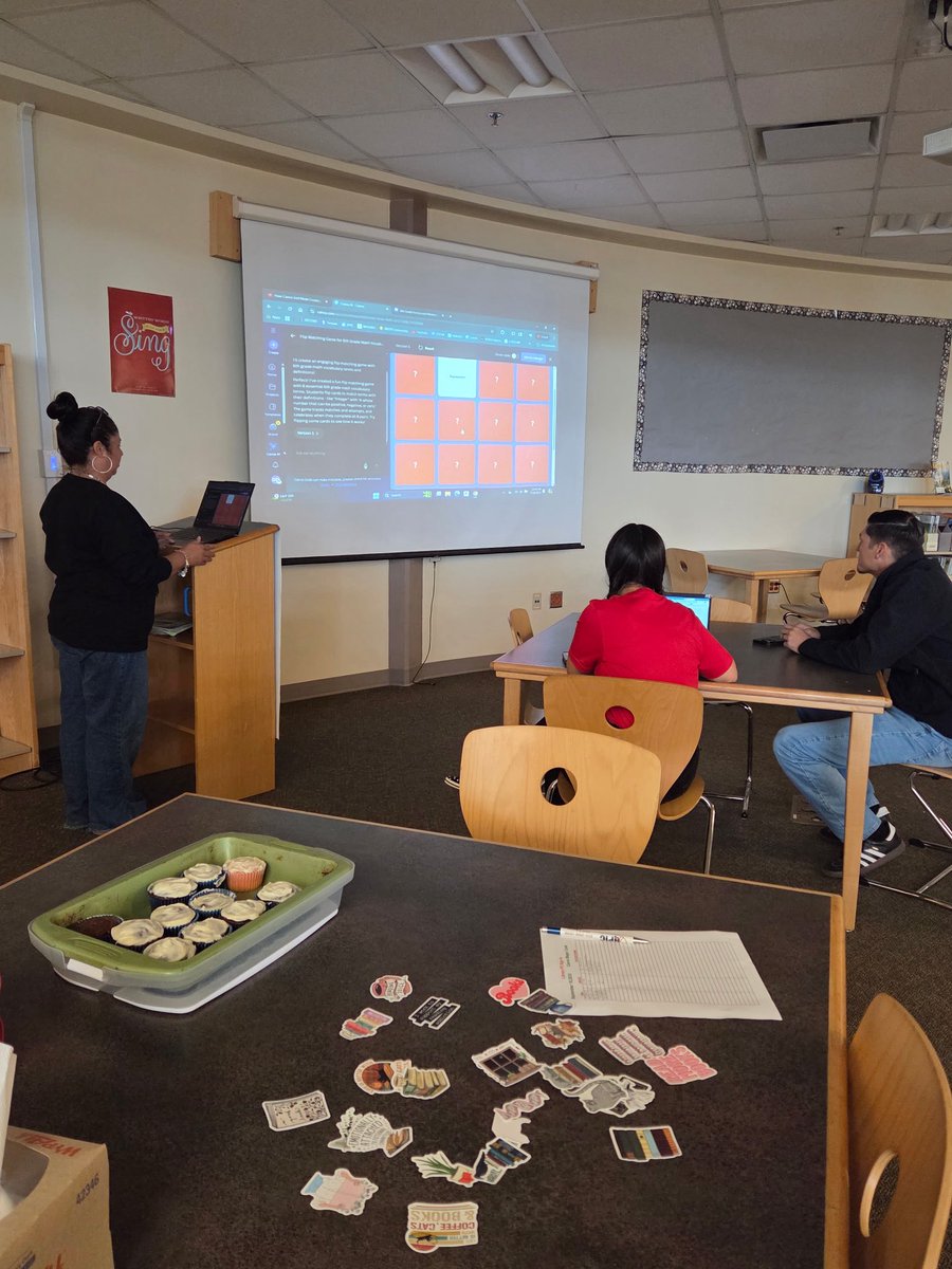dazedlibrarian's tweet photo. Today I had a great time showing teachers in a Mini PD on how @canva  Magic Code can work for them.  Great responses and feedback on what they discovered!  #canvassador @swisd_mcn @swisd Teaching is Learning and Learning creates inspiration. https://t.co/1fOaazewTx