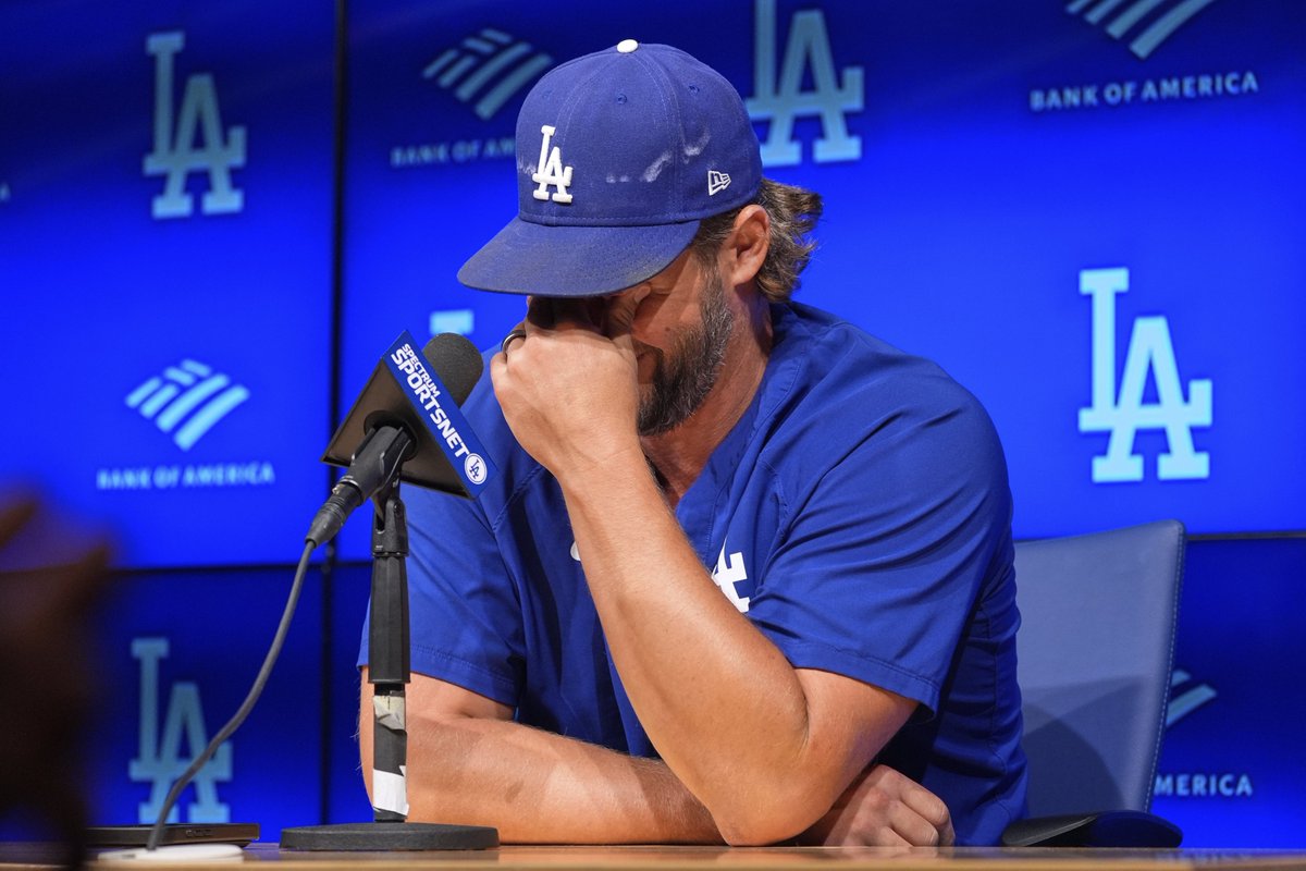 MLB's tweet image. Same, Kersh. Same.

Clayton Kershaw was emotional at his press conference to announce his retirement 🥲