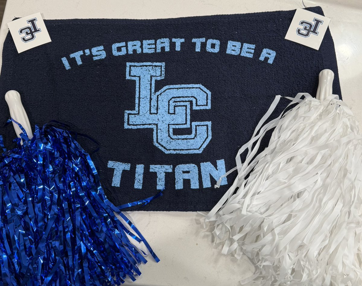 Who’s ready to cheer on the Titans? Make sure you stop down at the shirt shack tomorrow night. We’ve got some really cool swag for you to show your school spirit!! 
We will be selling the Titan Spirit Package - you get a rally towel, 2 LC tattoos and 2 Pom poms all for $15.