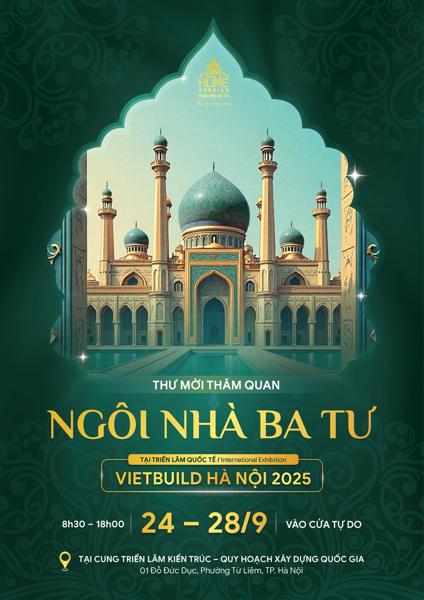 GiangNguyenHien's tweet photo. Mời cả nhà mình cùng đến thăm quan các gian hàng của Ngôi Nhà Ba Tư giới thiệu Văn hóa Ba Tư và chia sẻ những cơ hội hợp tác xúc tiến kinh tế - thương mại với Iran tại Triển lãm Quốc tế VIETBUILD. https://t.co/FA1wZX9bnw