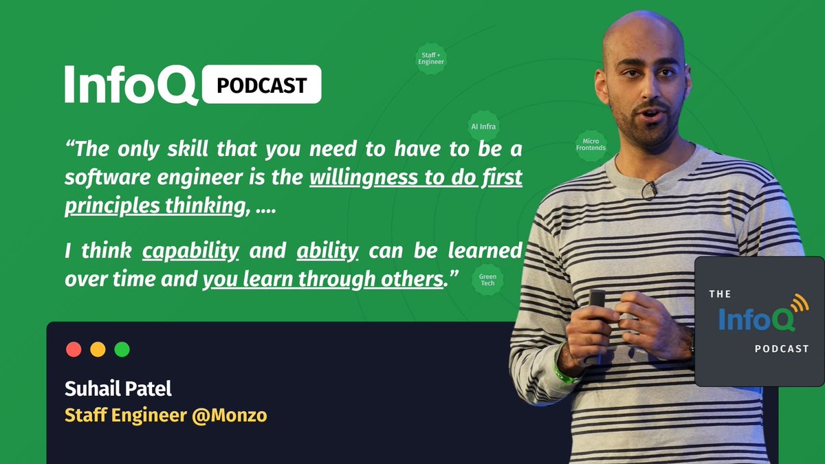 InfoQ's tweet image. The best Senior #SoftwareEngineers don’t just solve problems, they teach others how to solve them.

When there’s an incident, don’t hide your thought process.  You’re not just fixing a bug,  you’re building your team’s intuition.

🎧 #InfoQ #podcast: bit.ly/4mfR8TX