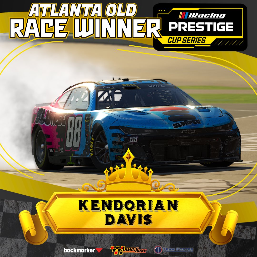 Last week, Kendorian Davis got win number two at Atlanta🏁🏁

Who will win this week's Prestige Cup Series Race at Talladega? Watch the closing laps of the Dega 225 to find out!

youtube.com/live/W6-qNKiL4…