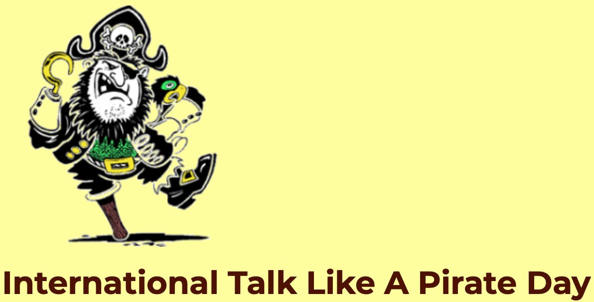 GaryM's tweet photo. International Talk Like A Pirate Day Sept. 19, every year since 2002 --> International Talk Like A Pirate Day https://t.co/kgd2ev3L1a #ITLAPD #ITLAPD2025 https://t.co/lWKNSkZ27e