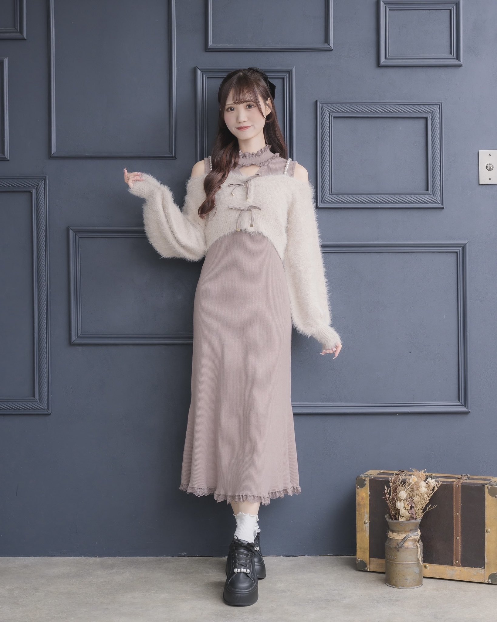 couture BY ROJITA ニットワンピース×オフショルカーデセット ROJITA on X: 