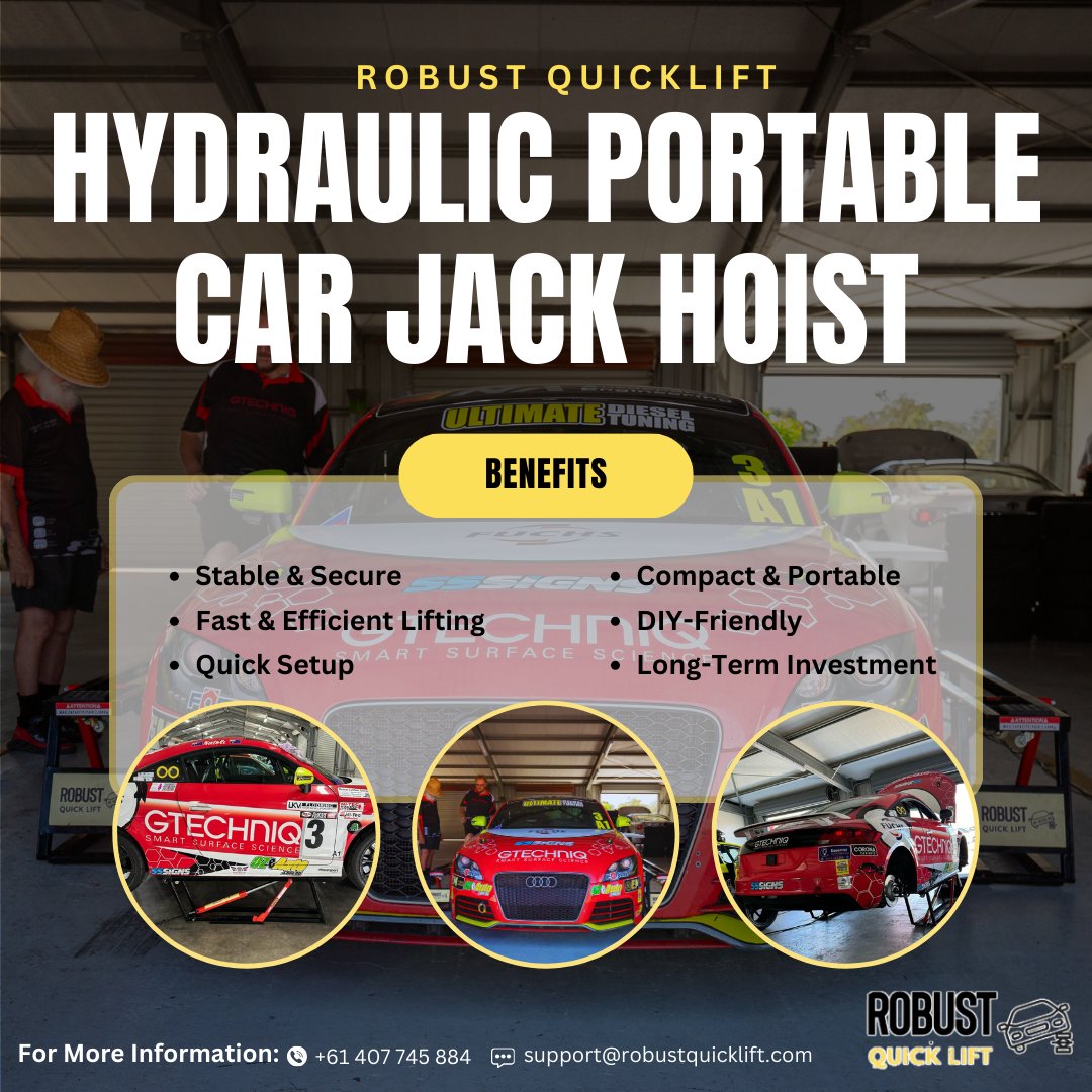 R_QuickLift's tweet image. 🚗⚡ Meet the Hydraulic Portable Car Jack Hoist by Robust Quicklift!

Work smarter, safer, and faster with a tool built for your garage or workshop.

#RobustQuicklift #CarJackHoist #HydraulicLift #PortableHoist #GarageTools #WorkSmarter 

Order now: robustquicklift.com