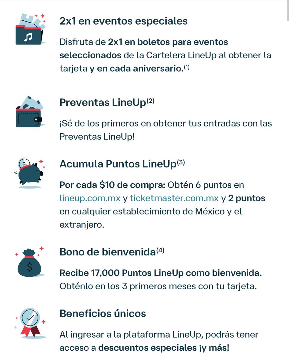 ticketelhamster's tweet image. 🚨BANAMEX lanza oficialmente LINEUP!

Con esta nueva tarjeta tendrás los siguientes privilegios:

🎫2x1 en eventos especiales
￼
🎫Preventas LineUp (Un nuevo tipo de pre-preventa)
￼
🎫Acumula Puntos LineUp
👉🏼Por cada $10 de compra:  Obtén 6 puntos en lineup.com.mx y…