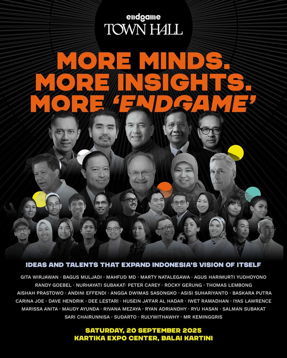 🦊 (@thomarchives) on Twitter photo 🚨 Pak <a href="/tomlembong/">Tom Lembong</a> besok (20/09) hadir sebagai salah satu Narrator/Speaker di acara Endgame Town Hall pada sesi: 'Visions for Southeast Asia' yg bertempat di Kartika Expo Center (Balai Kartini) Jakarta Selatan.
🎫 Tiket masih tersedia di townhall.endgame.id/tickets
#ThomasLembong 🚨 Pak <a href="/tomlembong/">Tom Lembong</a> besok (20/09) hadir sebagai salah satu Narrator/Speaker di acara Endgame Town Hall pada sesi: 'Visions for Southeast Asia' yg bertempat di Kartika Expo Center (Balai Kartini) Jakarta Selatan.
🎫 Tiket masih tersedia di townhall.endgame.id/tickets
#ThomasLembong