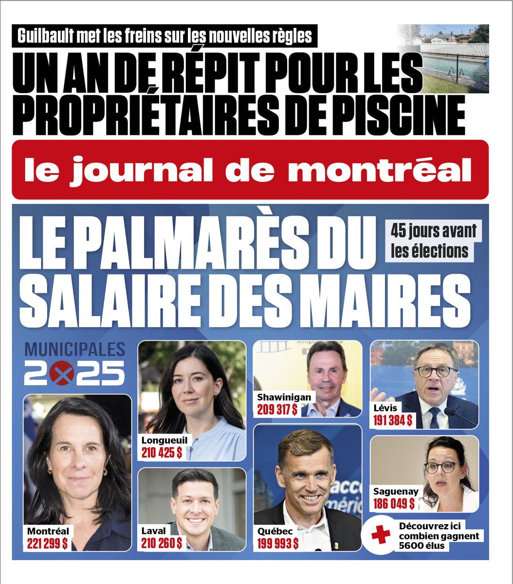 Voici notre une du matin en ce 19 septembre 2025! Pour vous abonner à nos infolettres, c’est ici: journaldemontreal.com/infolettres