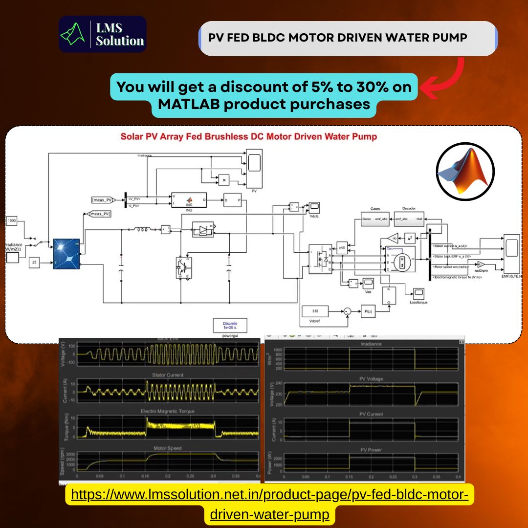 Lms_Solution's tweet image. 💧⚡ PV Fed BLDC Motor Water Pump – MATLAB/Simulink!
🎥 zurl.co/e1QUa

✅ PV array + BLDC pump system
✅ MPPT for max power 🌞🔋
✅ Motor speed, torque &amp;amp; current analysis
✅ PV performance under irradiance

#SolarPV #BLDCMotor #MATLAB #RenewableEnergy