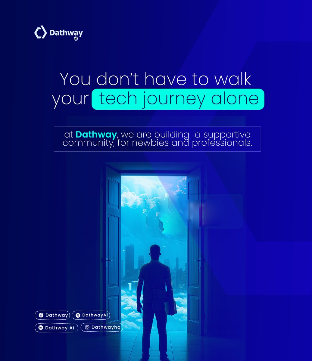 DathwayAi's tweet image. You don’t have to walk your tech journey alone. 

@DathwayAi is building a supportive community where newbies &amp;amp; pros share lessons, experiences &amp;amp; encouragement. Because success grows faster together.

Join us 👉 dathway.com

#TechCommunity
#TogetherInTech