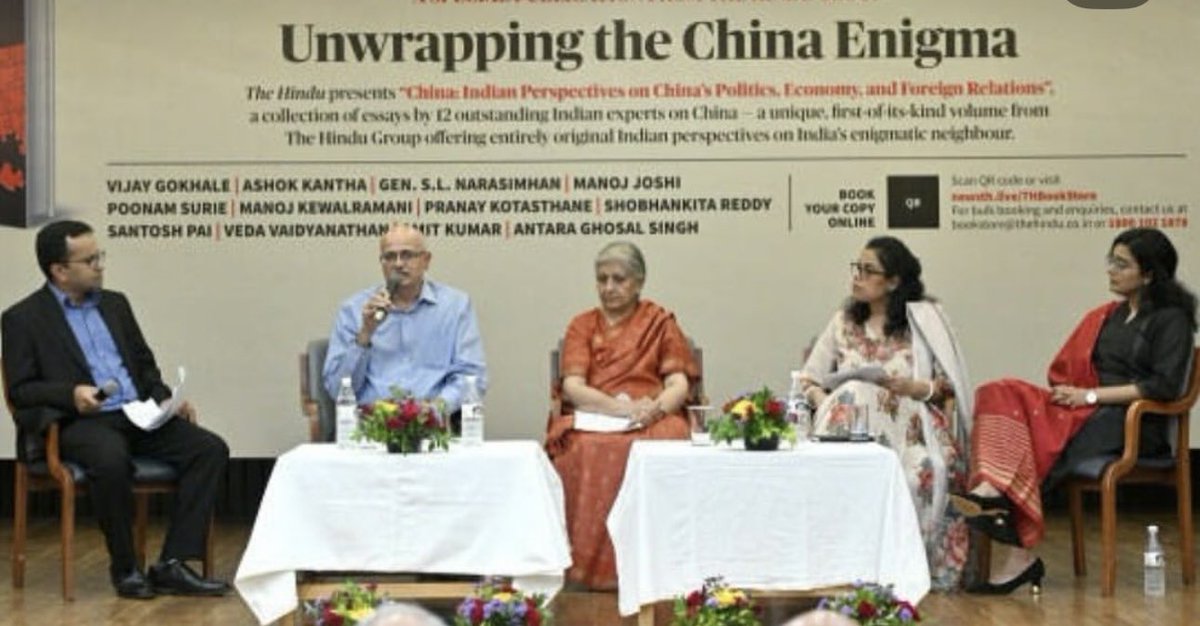 ananthkrishnan's tweet image. A fabulous discussion yesterday in Delhi to launch @the_hindu’s volume China: Indian Perspectives with thought-provoking interventions from @ShivshankaMenon @VGokhale59 @ashokkkantha Shyam Saran @santoshpai_k Manoj Joshi @vedavn @antaragsingh Poonam Surie. Link ⬇️