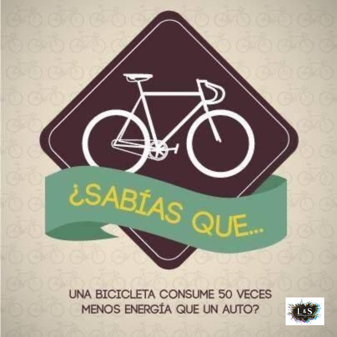 ¿Sabías que una bicicleta consume 50 veces menos energía que un auto?