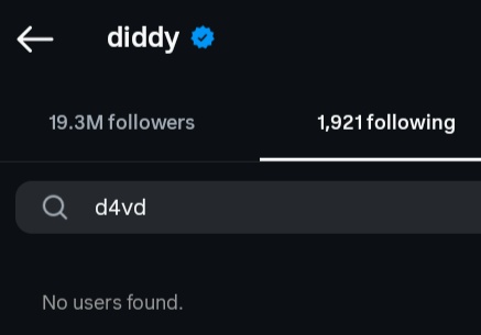 Diddy has unfollowed d4vd on Instagram 👀‼️