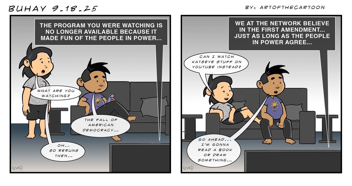 Buhay 9.18.25. American Democracy and Reruns… 😜 
#art #comics #buhay #cncbuhay #filipino #filipinoamerican #americandemocracy #reruns