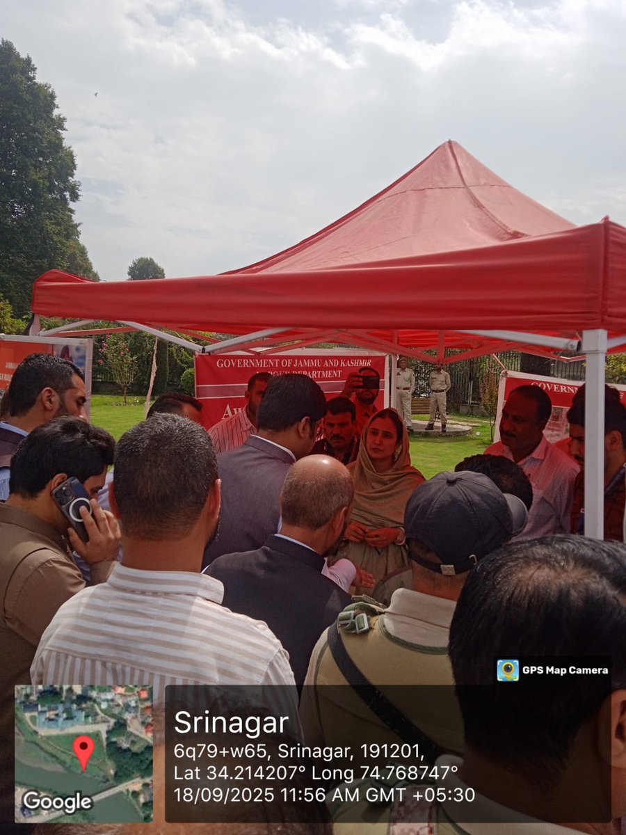 alcgbl's tweet photo. As part of Sewa Parv 2025, District Administration Ganderbal organised a Mega Grievance Redressal Camp. The Labour Department actively participated in the programme where the Deputy Commissioner distributed welfare cheques under the BOCW Act to registered workers. https://t.co/d18JDcAu6A