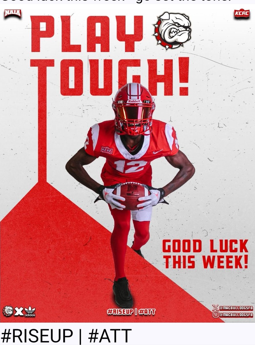 RL Johnson 3rd (@rljohns22) on Twitter photo Thank you <a href="/MACBulldogsFB/">McPherson Football</a> for the good luck this week <a href="/CoachLeppke/">Mitch Leppke</a> <a href="/Joe_King13/">Joe King</a> <a href="/LanceClark3/">Coach Lance Clark</a> <a href="/PatsFootball870/">Marion Patriots Football</a>
Bye week for us #ReptheM Thank you <a href="/MACBulldogsFB/">McPherson Football</a> for the good luck this week <a href="/CoachLeppke/">Mitch Leppke</a> <a href="/Joe_King13/">Joe King</a> <a href="/LanceClark3/">Coach Lance Clark</a> <a href="/PatsFootball870/">Marion Patriots Football</a>
Bye week for us #ReptheM