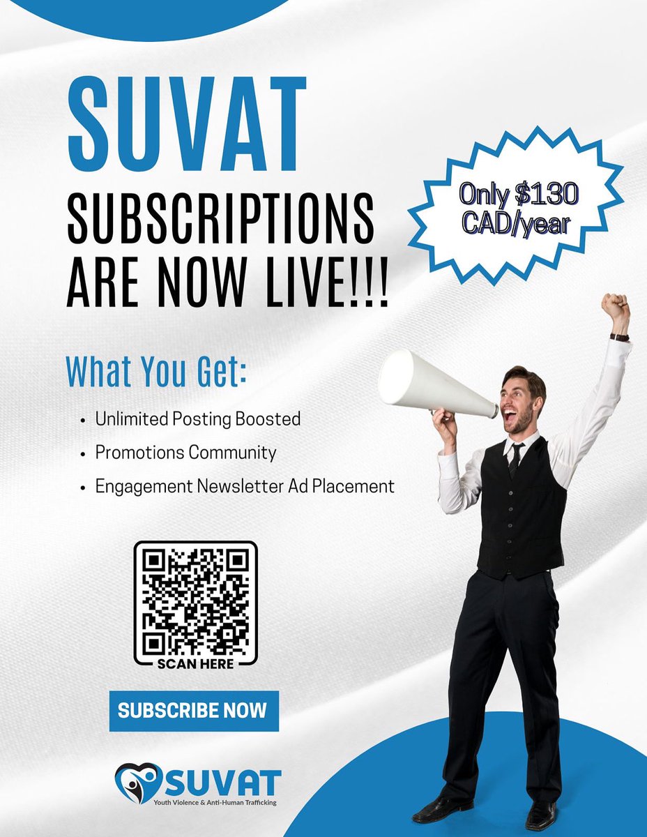 🚨 SUVAT subscriptions are LIVE!
Unlimited posts ✅
Boosted promos ✅
Newsletter ads ✅
All for just $130/year.
Subscribe now 👉 suvat.ca/amazing-benefi…
#SUVAT #SubscribeNow #GrowWithSUVAT
