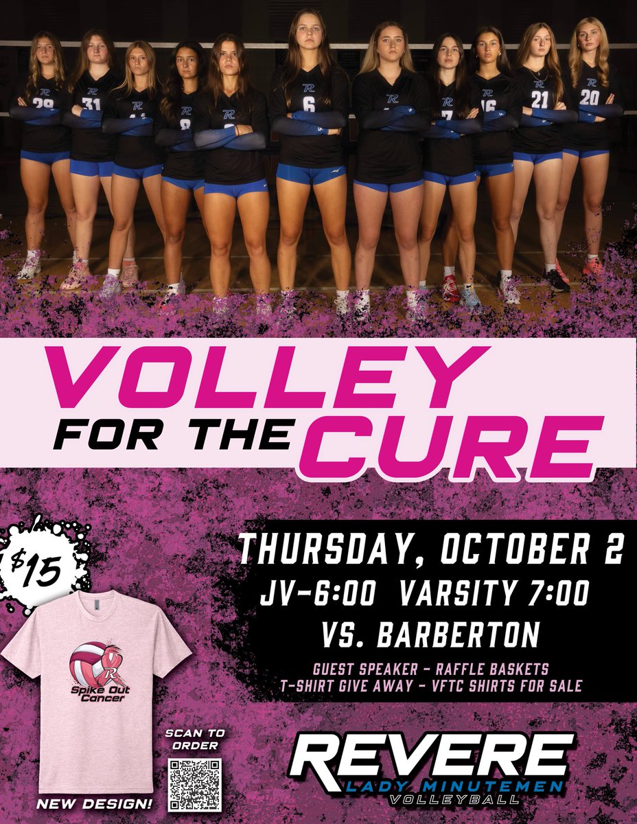 Thursday October 2nd‼️ Come out and support!! Girls will be selling shirts for the game starting this Monday! Bring cash to lunch periods to grab one!