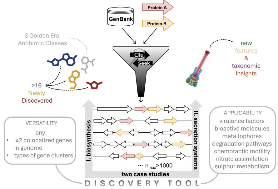 genome mining tool searches for colocalized homologs of any marker genes/proteins
lab111.mbu.cas.cz/cluseek/