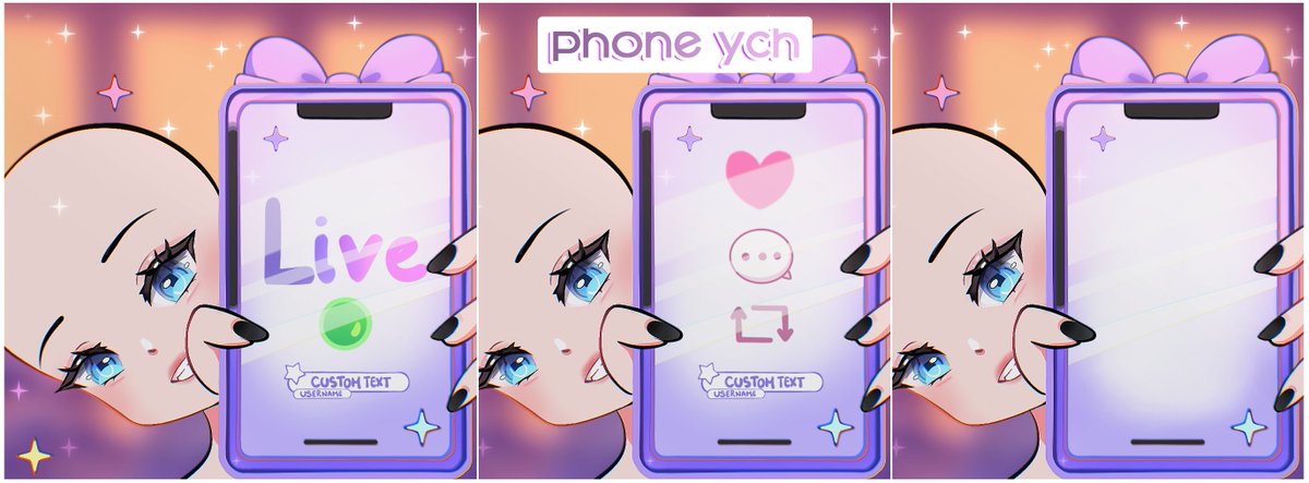 💜 I CALL OUT TO ALL STREAMERS, I NEED a new model for my phone ych. 
🩵i had to update it a little cus it was a little outdated (made it forever ago). 
✨follow, like, rt &amp; post your png/oc in the comments