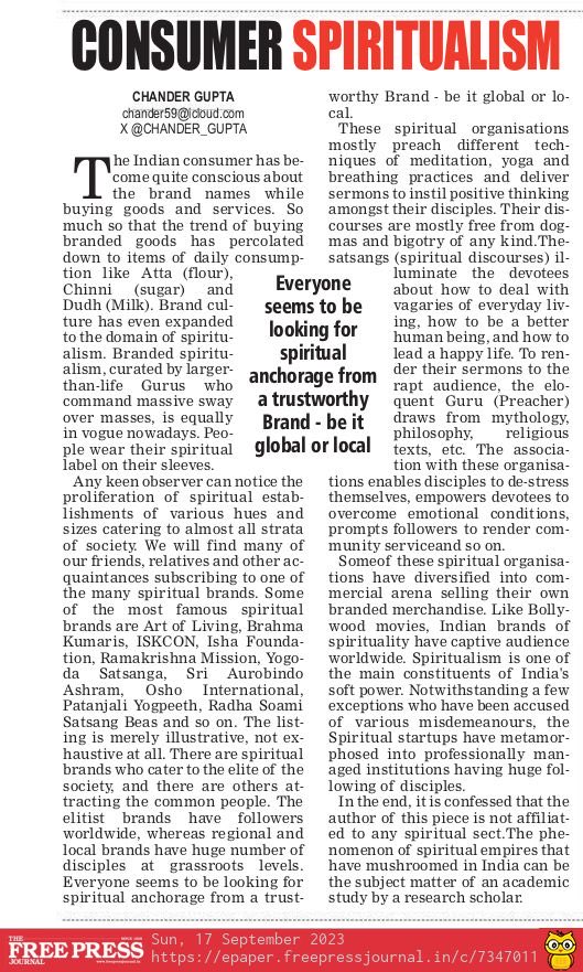 CHANDER GUPTA (@chander_gupta) on Twitter photo Replugging a piece published 2 years ago in <a href="/fpjindia/">Free Press Journal</a> Replugging a piece published 2 years ago in <a href="/fpjindia/">Free Press Journal</a>