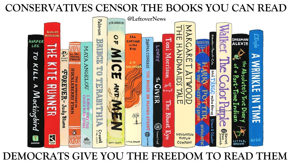 LeftoverNews's tweet image. Conservatives censor the books you can read.

Democrats give you the freedom to read them.
#Freadom