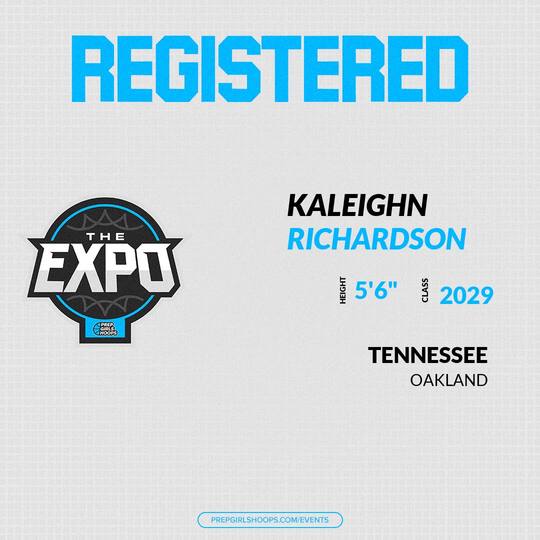 Welcome Class of 2029 Kaleighn Richardson (<a href="/kaleighnrich_29/">Kaleighn “KK” Richardson</a>) of Oakland HS to the <a href="/PGHTennessee/">Prep Girls Hoops Tennessee</a> Showcase @ Lebanon High School. 

🔥🏀 #PGHExpoTN 🏀🔥

Register NOW! 👇  
events.prepgirlshoops.com/e/1660/registe…